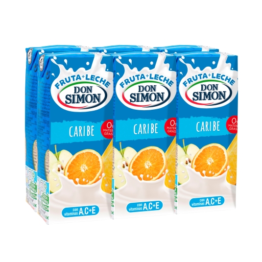 fruta + leche caribe 200ml, pk-6