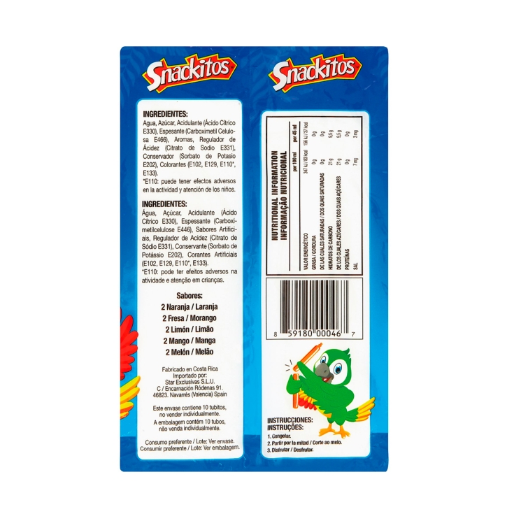 icepops 5 sabores, 10ud