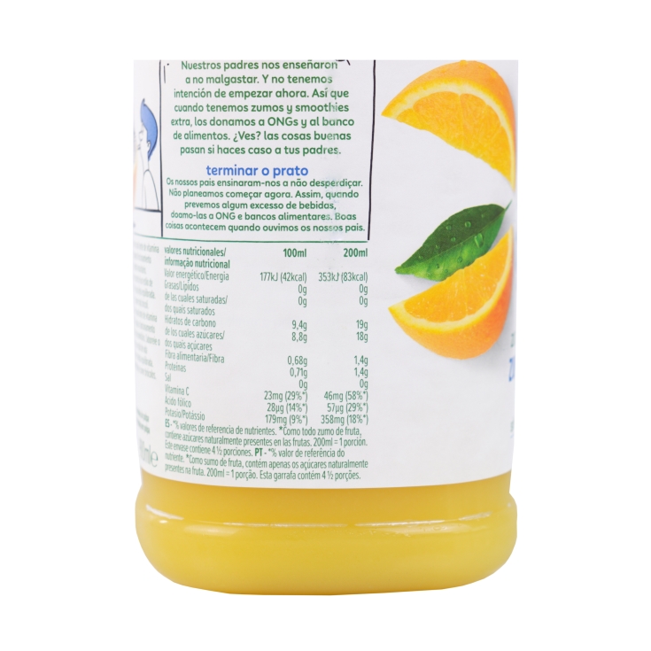 zumo naranja sin pulpa, 900ml