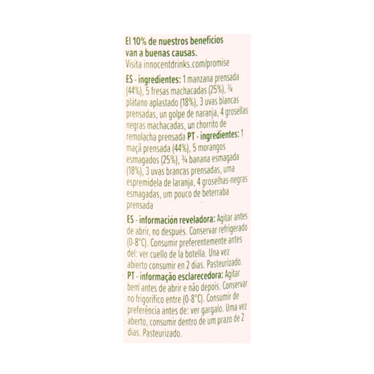 smoothie fresa platano, 250ml