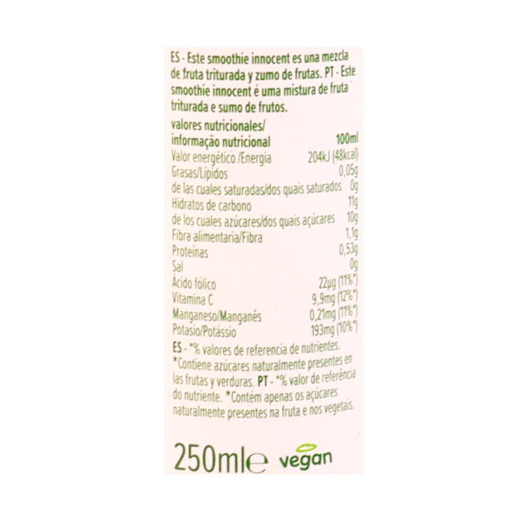 smoothie fresa platano, 250ml