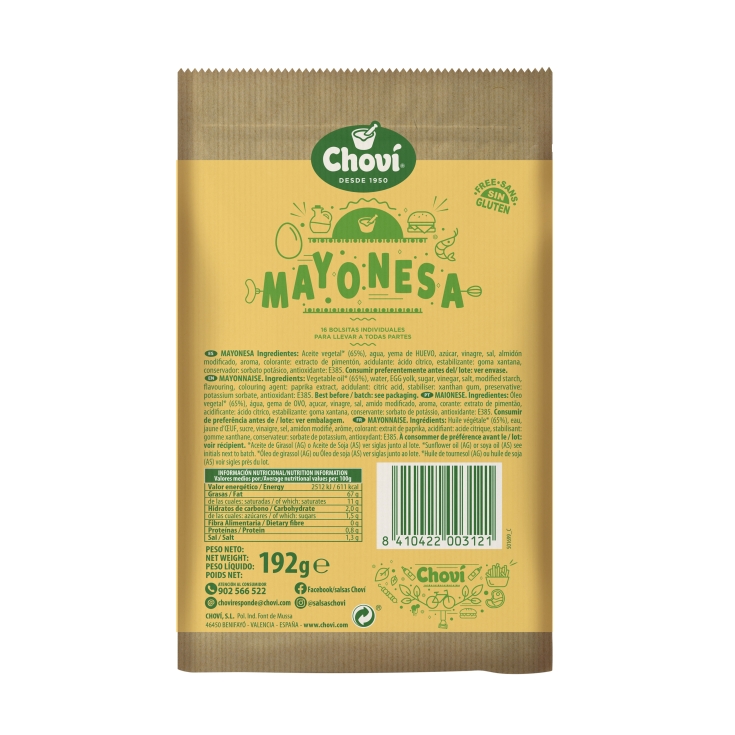 mayonesa sobre 10 g., pack-16