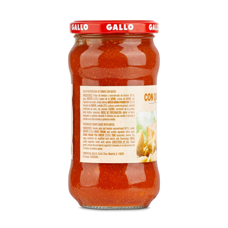 salsa queso grana padano, 350g