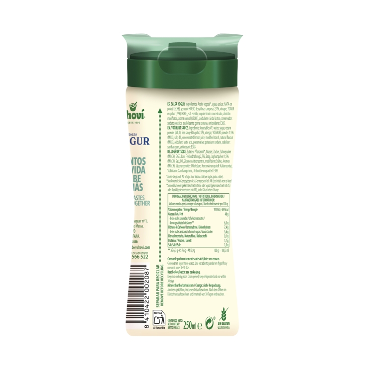 salsa yogur pet, 250ml