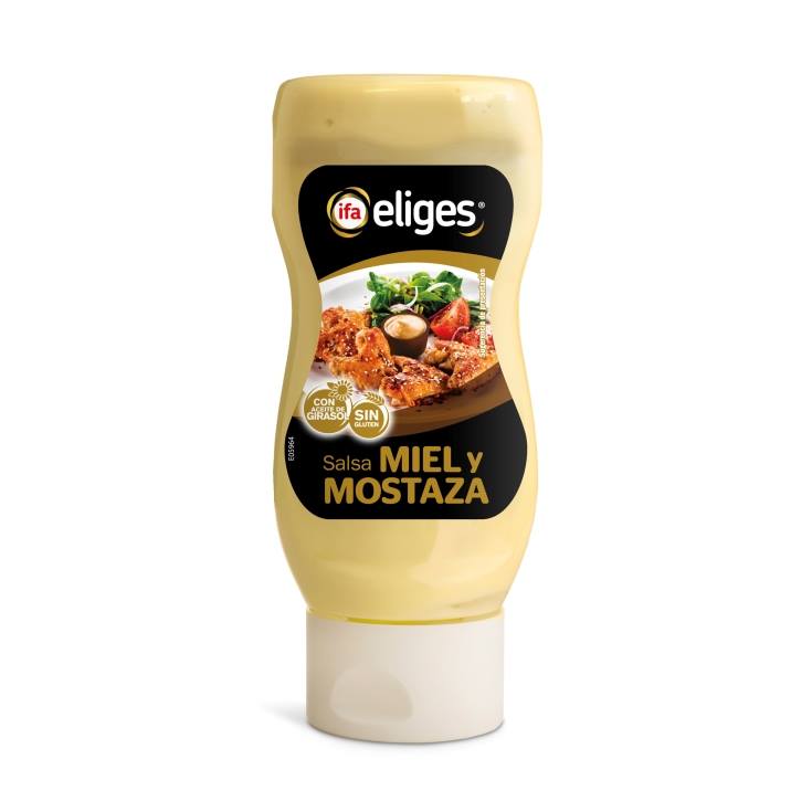 salsa miel mostaza bocabajo, 300ml El Jamón