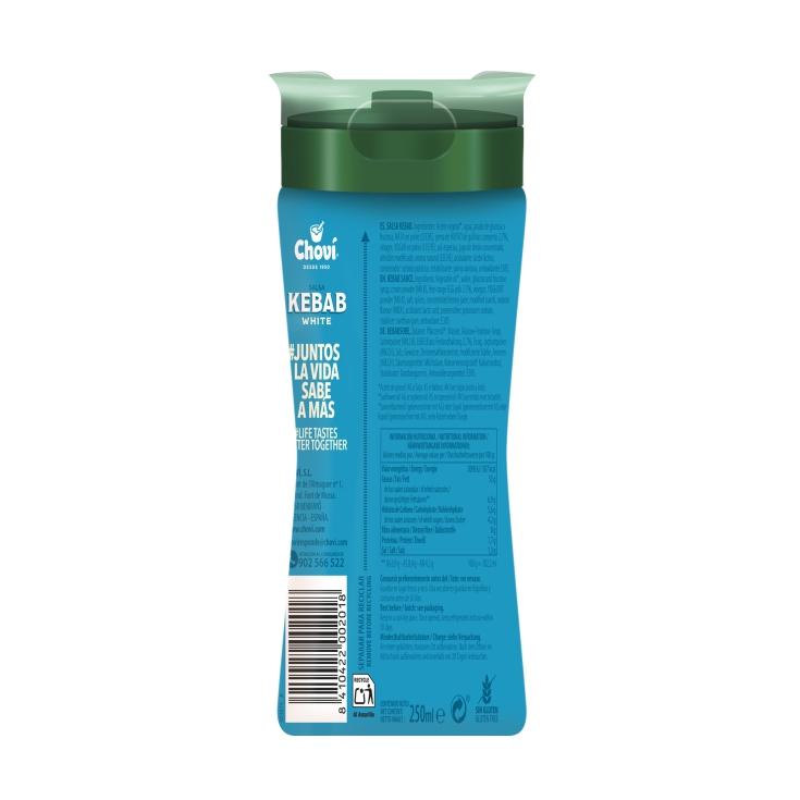salsa kebab white pet, 250ml