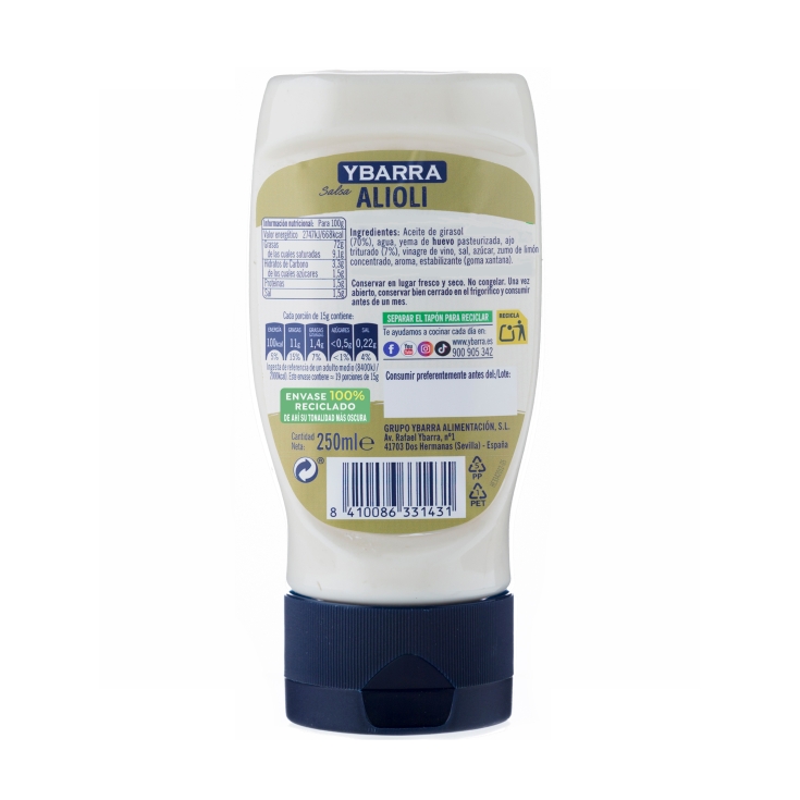 salsa alioli pet, 250ml