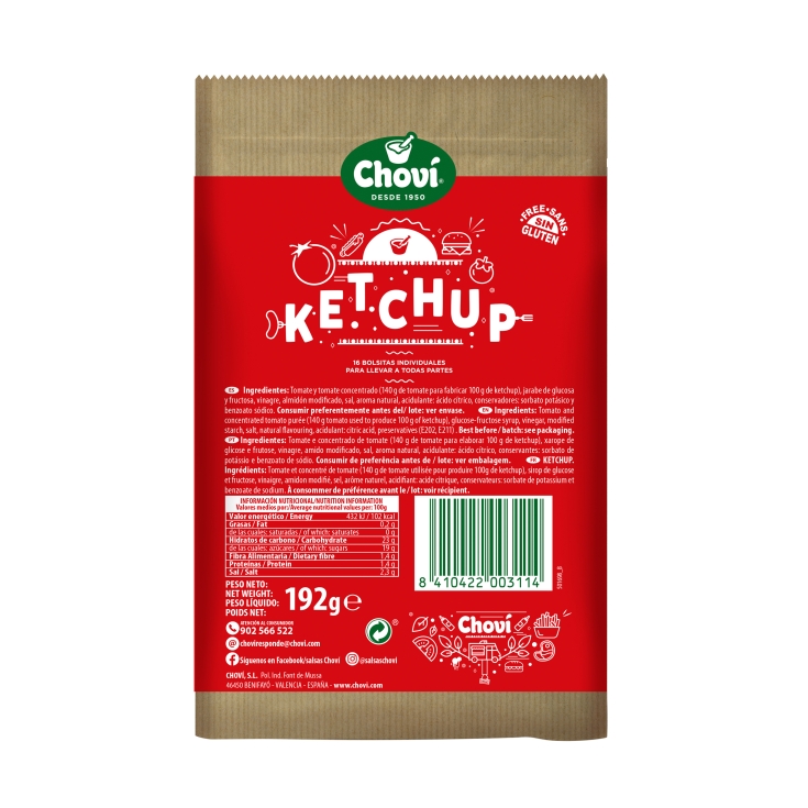 kétchup sobre 10 g., pack-16