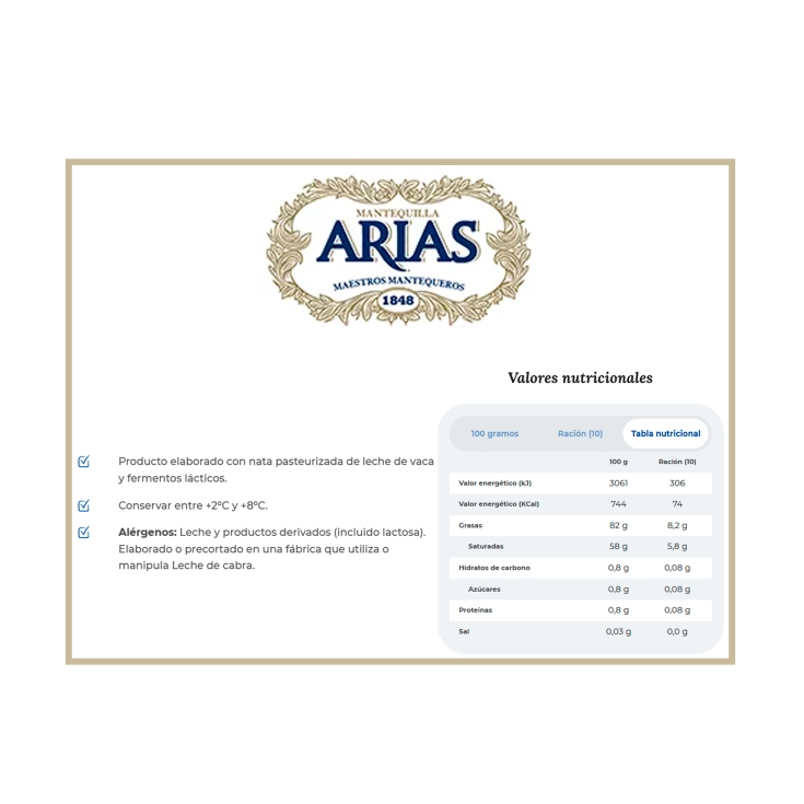 mantequilla sin sal, 235g