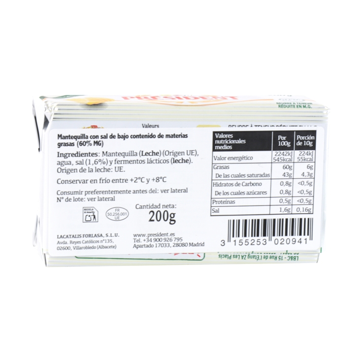 mantequilla con sal, 200g