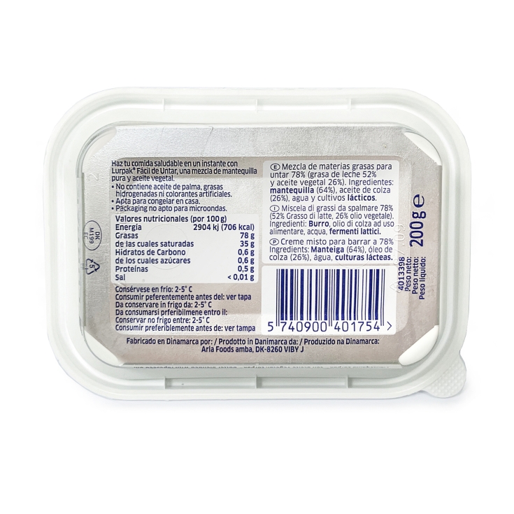 mantequilla sin sal, 200g