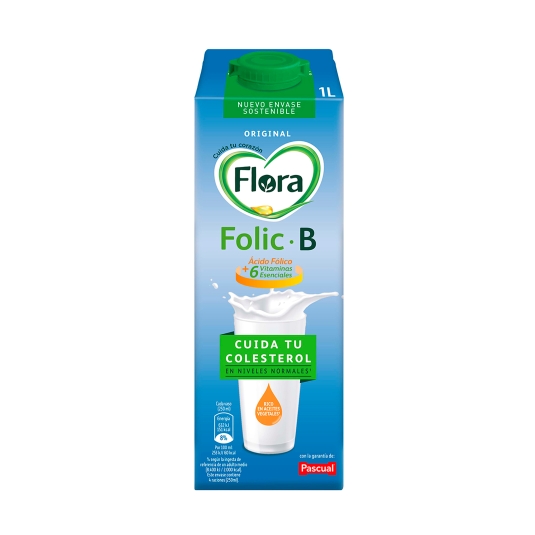leche entera original folic b, 1l