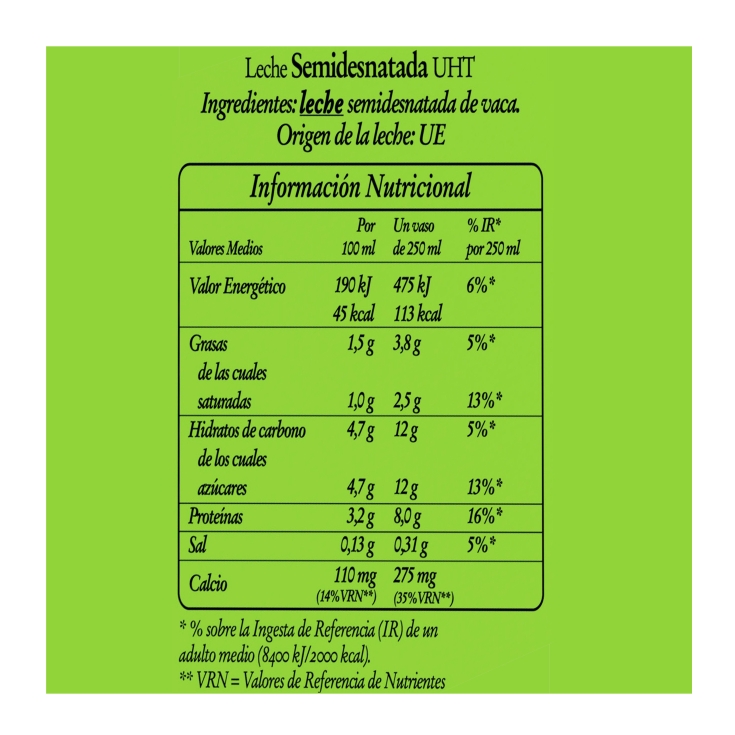 leche semidesnatada brick, 1l