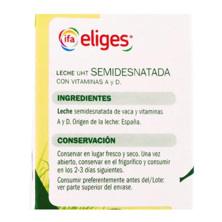 leche semidesnatada, 1l