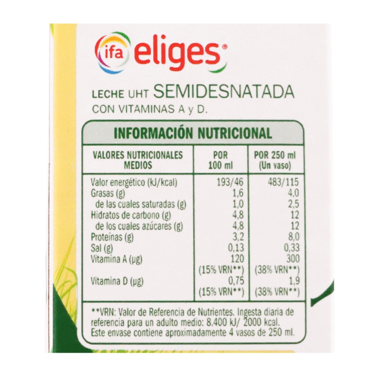 leche semidesnatada, 1l