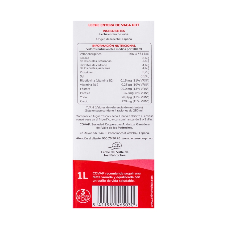 leche entera, 1l