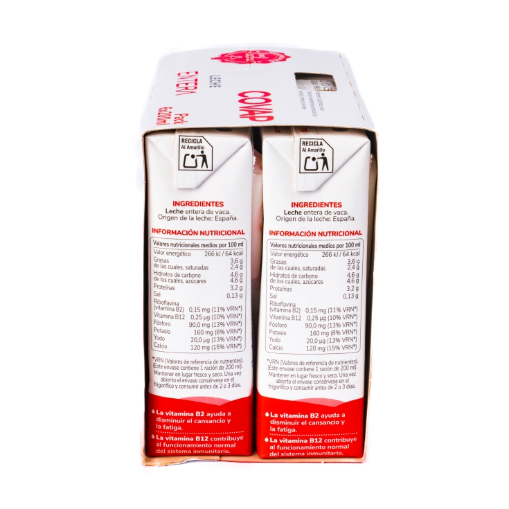 leche entera 200ml, pk-6
