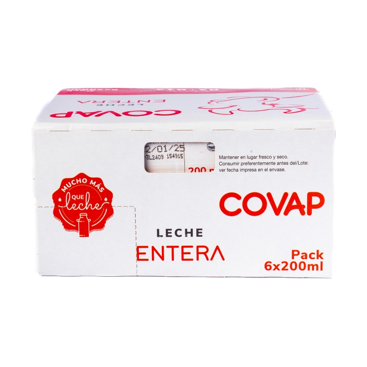 leche entera 200ml, pk-6