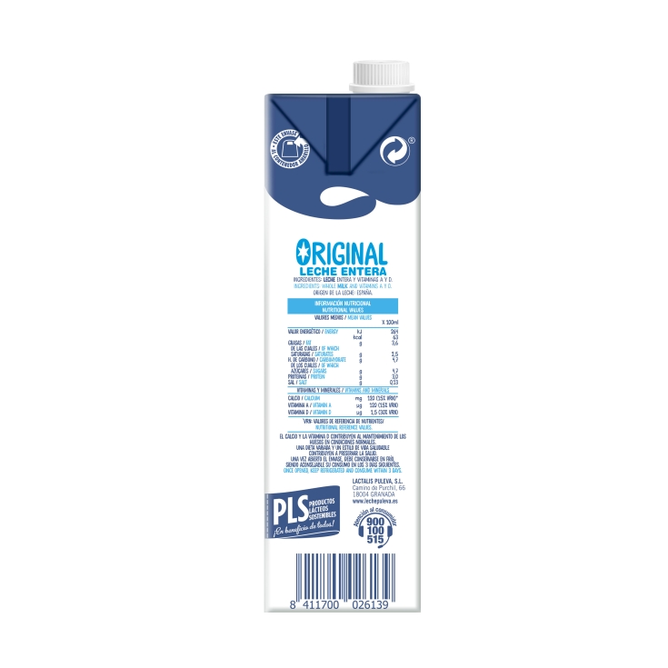 leche entera, 1l