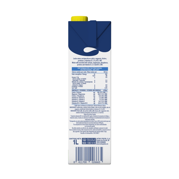 leche entera calcio, 1l