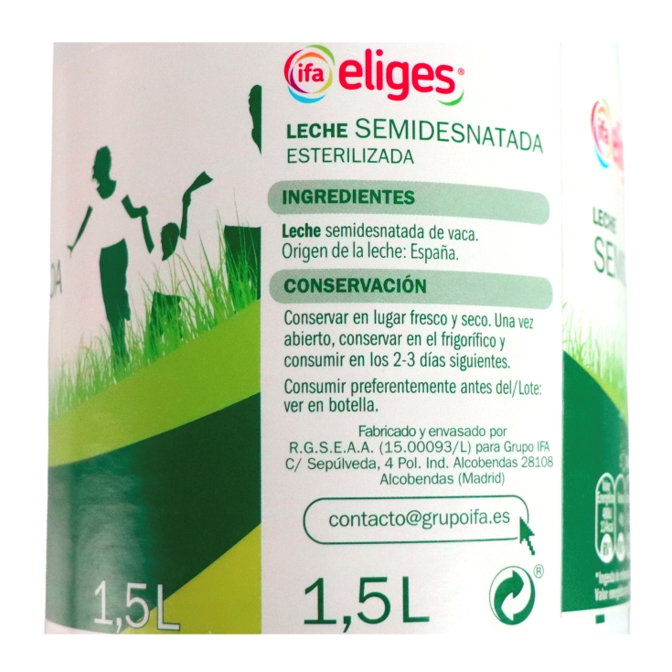 leche semidesnatada, 1,5l