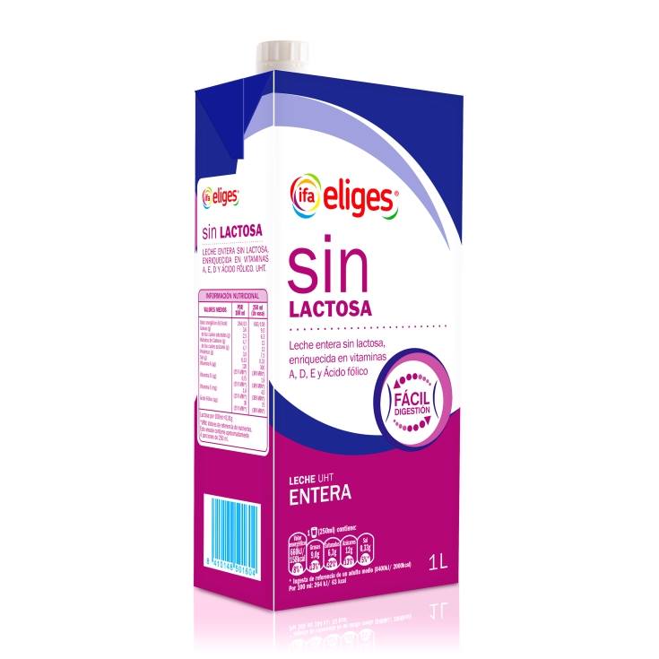 Leche entera sin lactosa 1 L