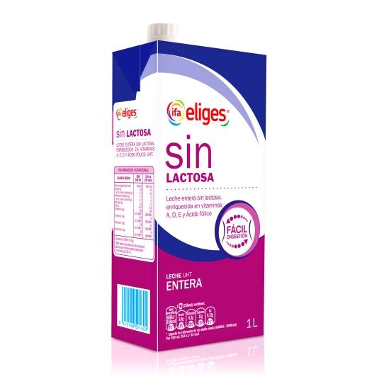leche entera sin lactosa, 1l