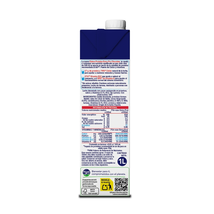 leche proteína chocolate extra pro, 1l