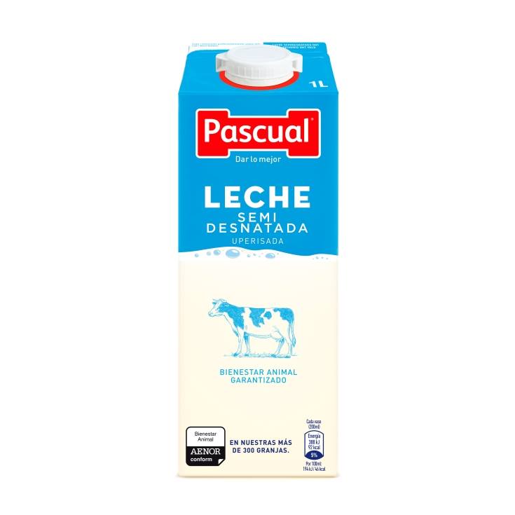 leche semidesnatada, 1l - El Jamón