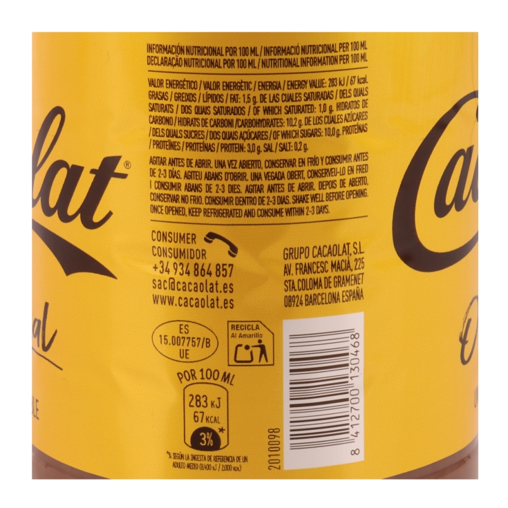 batido cacao 200 ml, pk-4