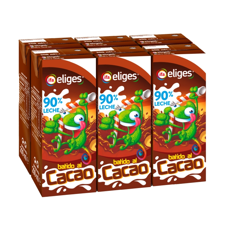 batido cacao 90% leche 200ml, pk-6