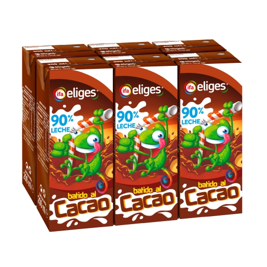 batido cacao 90% leche 200ml, pk-6