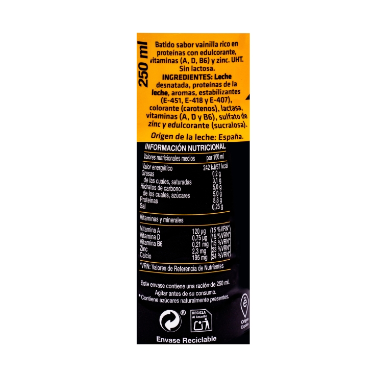 bebida lactea smilke protein vainilla, 250ml