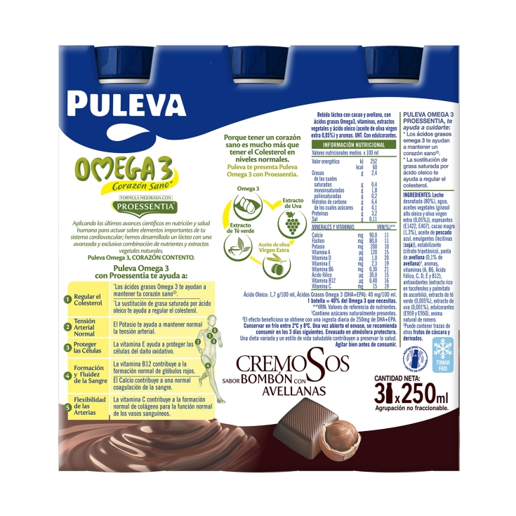 bebida lactea omega 3 sabor bombón, pk-3