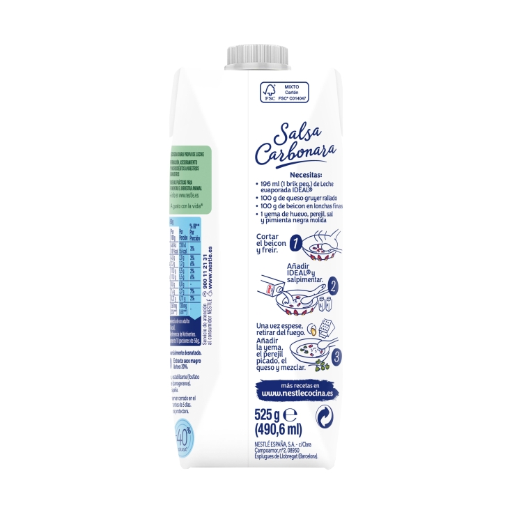 leche evaporada, 525g