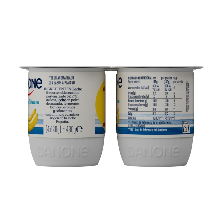 yogur sabor plátano 120g, pk-4