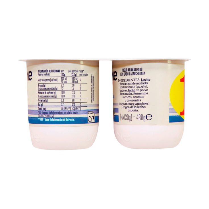 yogur sabor macedonia 120g, pk-4