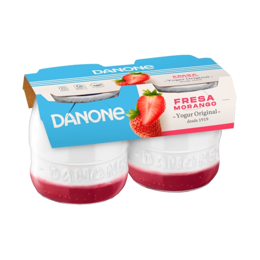 DANONE yogur sabores 2 fresa+2 macedonia+2 limon+2 galleta pack 8 u.