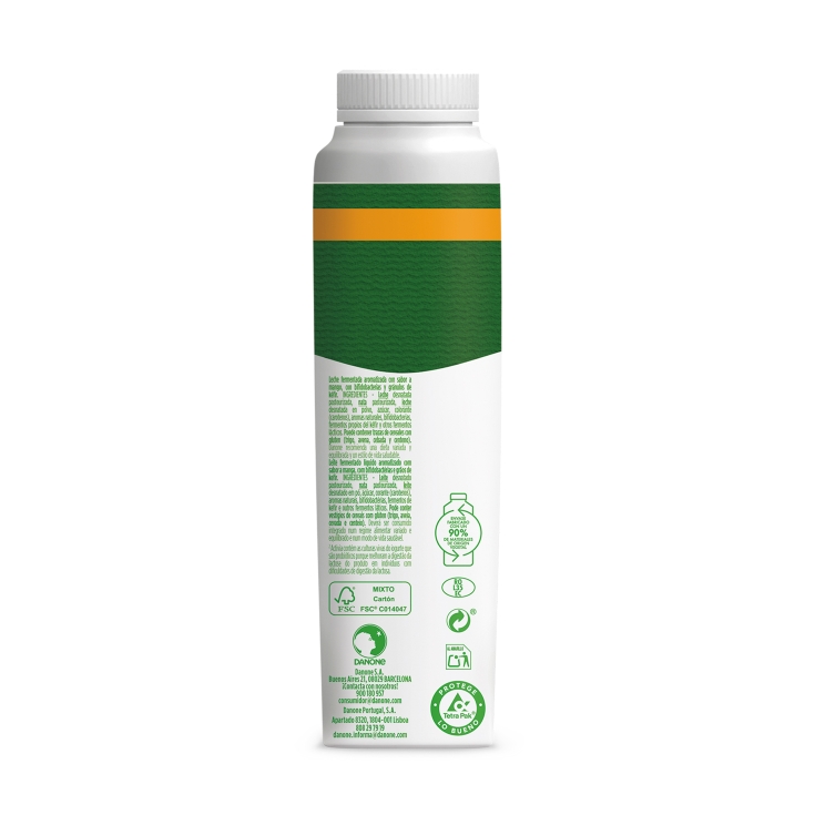 yogur liquido activia kéfir mango, 320g