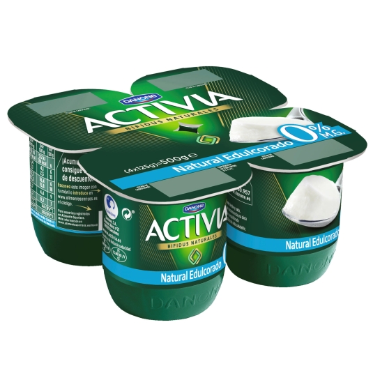 yogur natural edulcorado 0%, pk-4