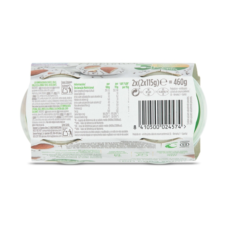 yogur con chia y almendras 0%, pk-4
