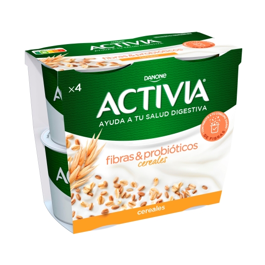 Yogurt natural edulcorado sin lactosa Activia (4 x 120 gr) - Los frescos  del barrio