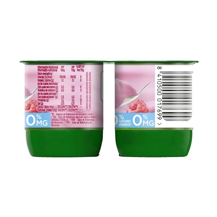 yogur cremoso frutas silvestres 0%, pk-8