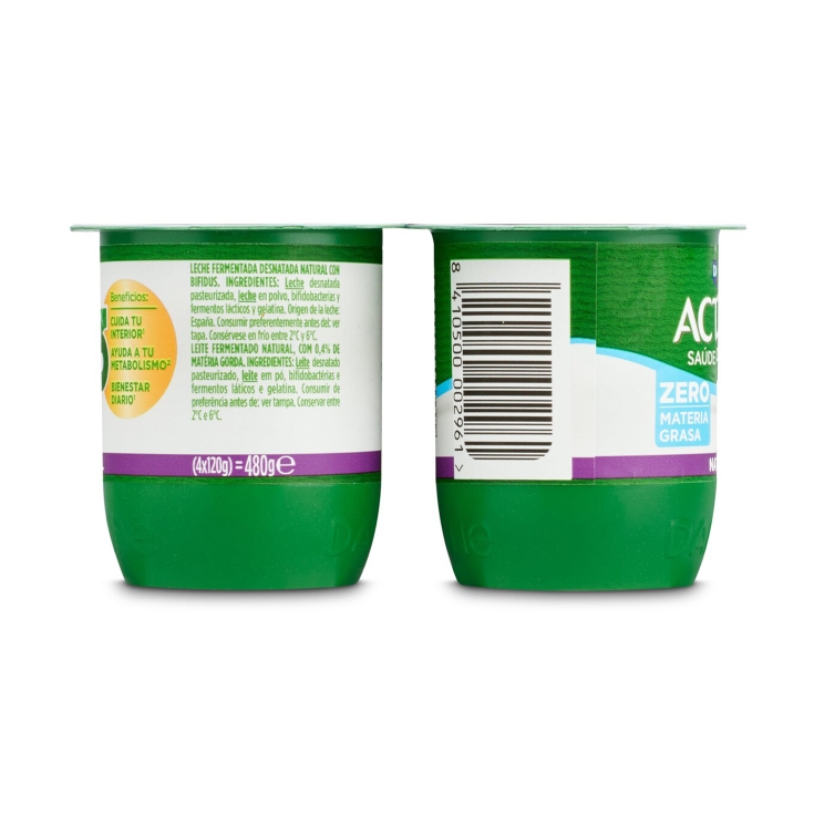 yogur desnatado natural 0%, pk-4