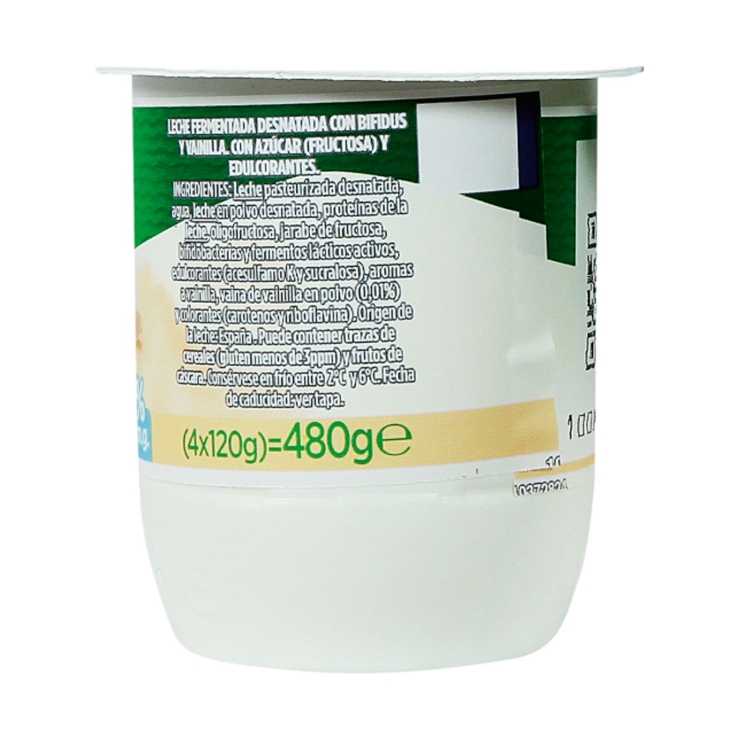 yogur cremoso vainilla 0%, pk-4