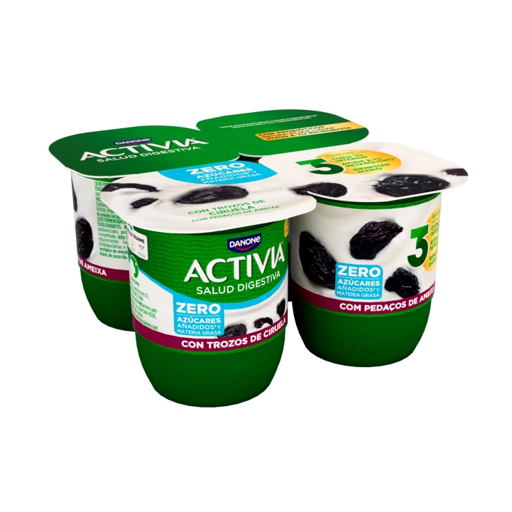 Yogur natural 0% edulcorado activia p-4x120g