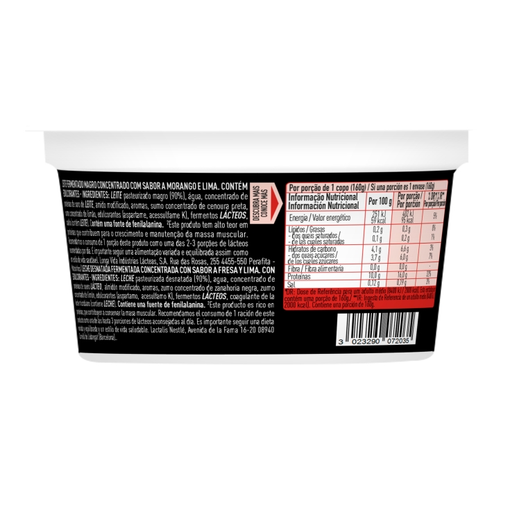 yogur pro+ fresa/lima, 160g