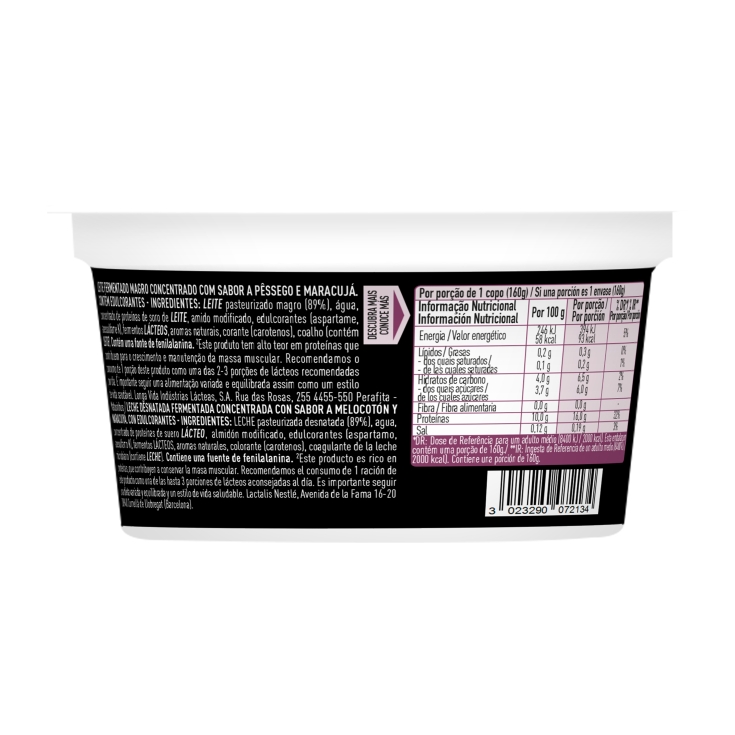 yogur pro+melocotón/fr.pasión, 160g