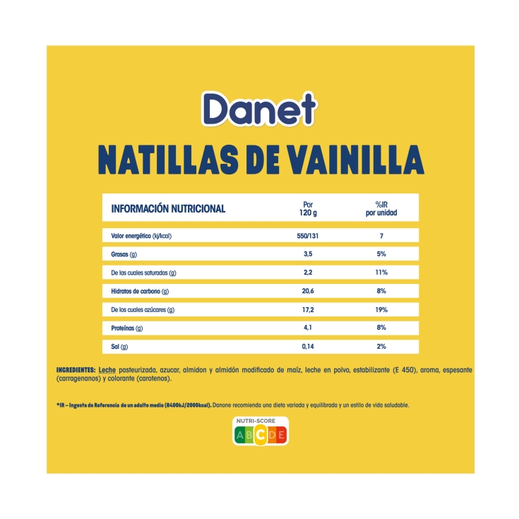 natillas vainilla 120g, pk-8