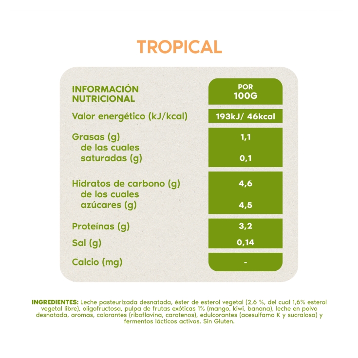 yogur líquido tropical, pk-6